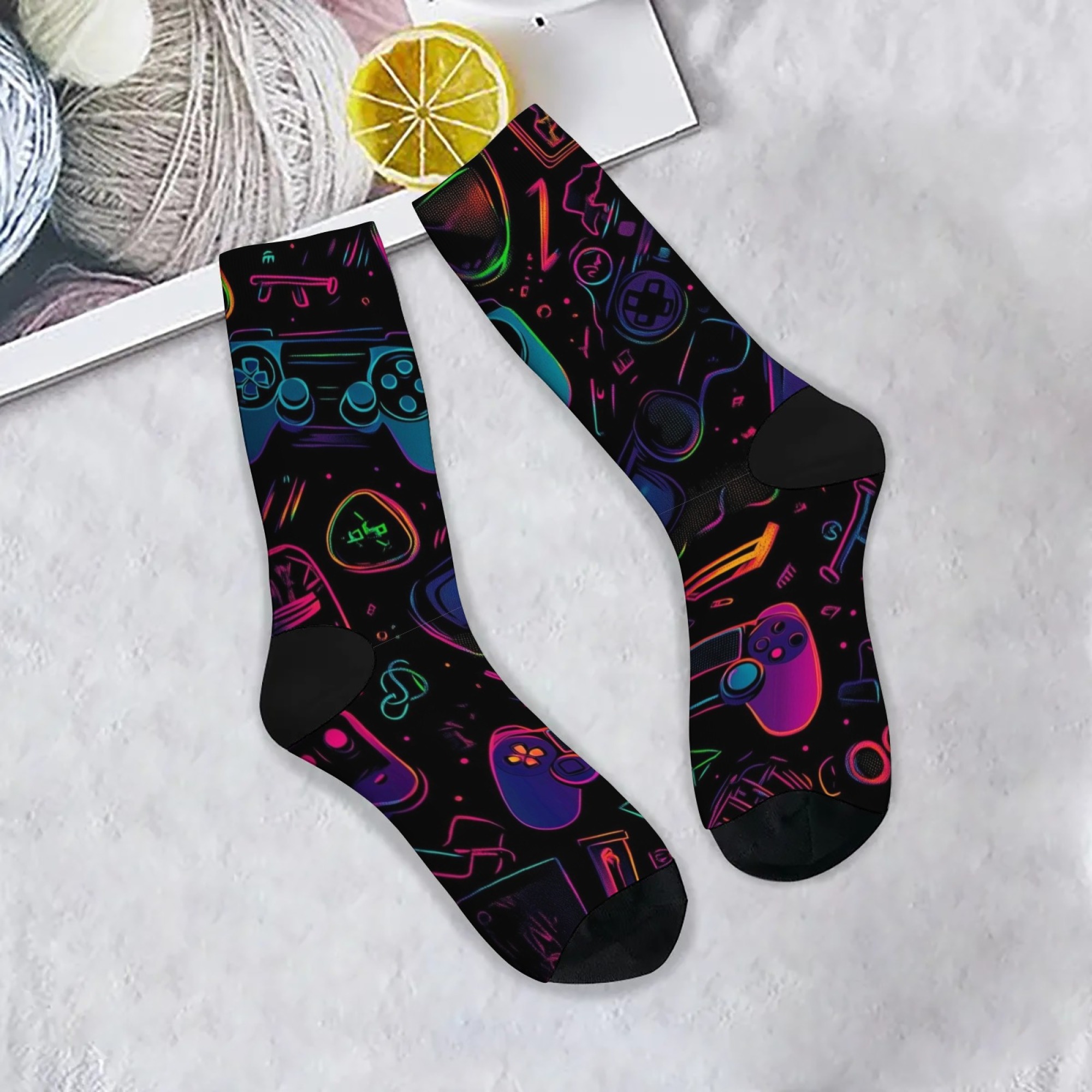 Youtube Gaming Accessories - Skarpety męskie do połowy łydki, antypoślizgowe,