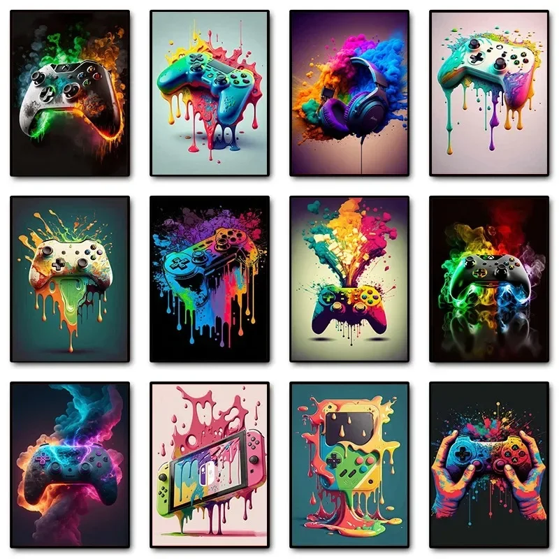 Gaming Accessories Bedroom - Kolorowy Pop Art Kontroler do Gier