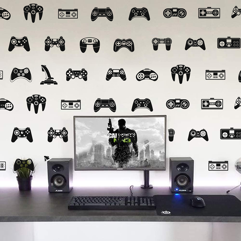 Gaming Accessories Bedroom - 39Pcs Gra wideo Joystick Naklejka ścienna