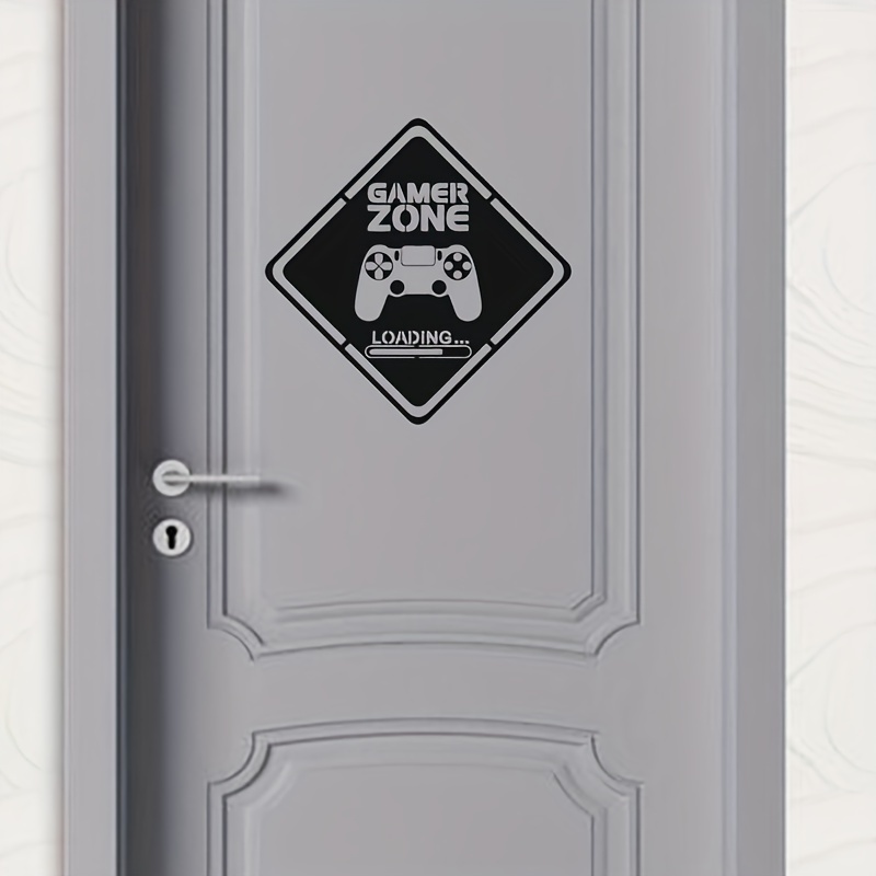 Gaming Accessories Bedroom - 1szt Naklejka na drzwi Gamer Zone